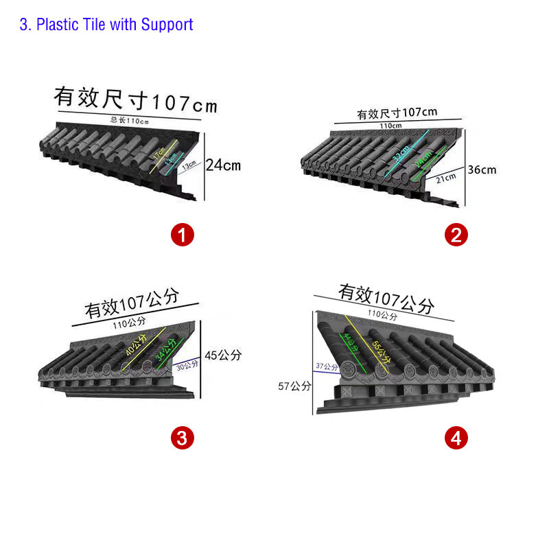 Decoração de telhado japonês de plástico Material de telhado leve para parede interior e estande