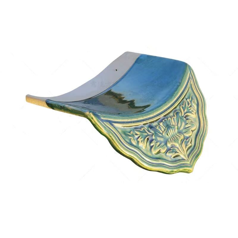 Design de telhado de cor verde Filipinas Preço baixo azulejos vidrados com buracos para telhado chinês antigo