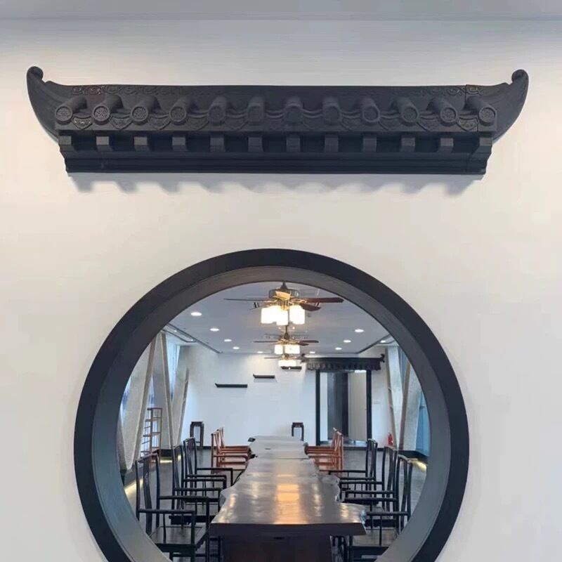 Telhado de telhado de plástico japonês Telhado de telhado de telhado com bracket de montagem Painel de telhado decorativo cinza preto para telas de parede e fachadas