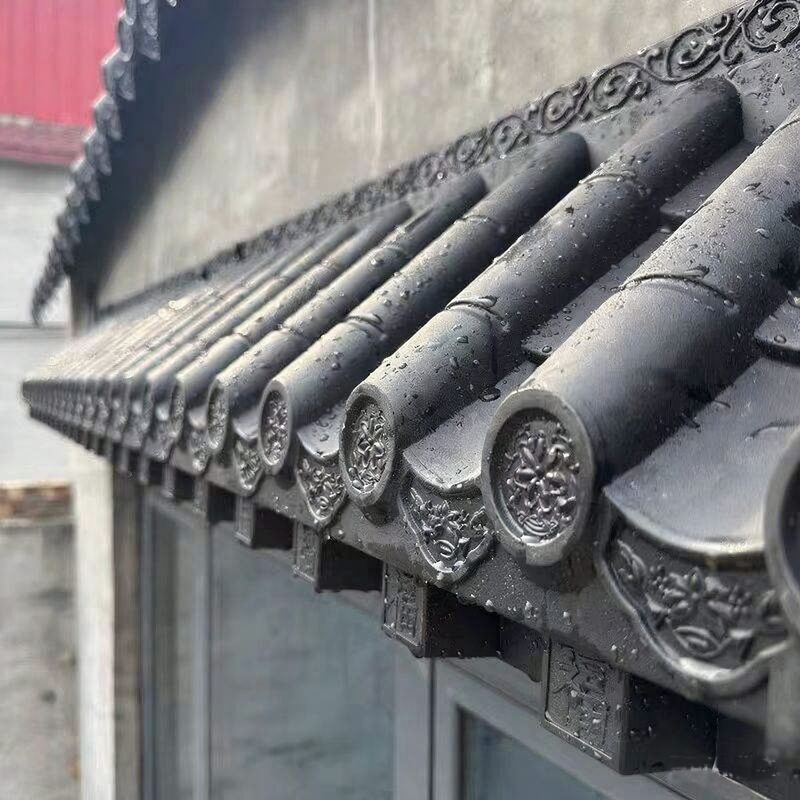 Telhado de telhado de plástico japonês Telhado de telhado de telhado com bracket de montagem Painel de telhado decorativo cinza preto para telas de parede e fachadas