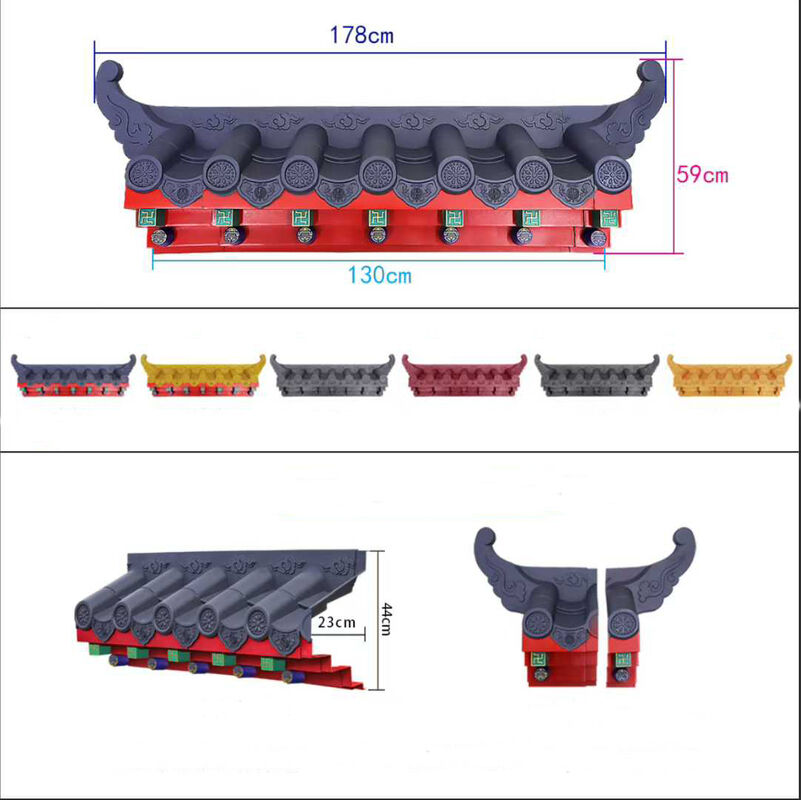 Telha de Polipropileno Espessa e Colorida com Pintura Estilo Clássico Chinês Asiático para Decoração de Telhado de Casa