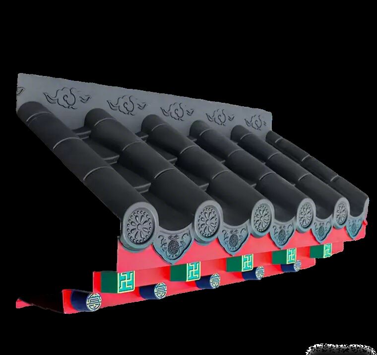 Chinese Style Polypropylene Plastic Roof Tiles Antique Looking for Facade & Eaves Decoration Lightweight & Weather Resistant