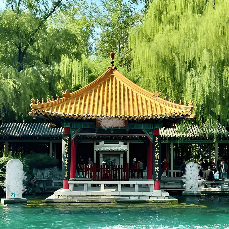 Traditional Chinese Style Glazed Tiles Ceramic Glossy Roof Tiles for Garden Landscape Architecture Temple Pavilion Tea House Cultural Cultural Center