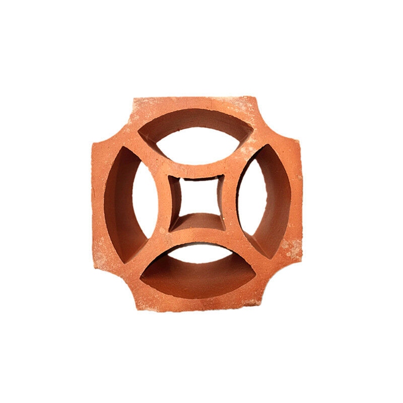 Natural Red Terracotta Hollow Breeze Blocks Hollow Ventilation Bricks for Wall Cladding Wind Brick Size Many Patterns