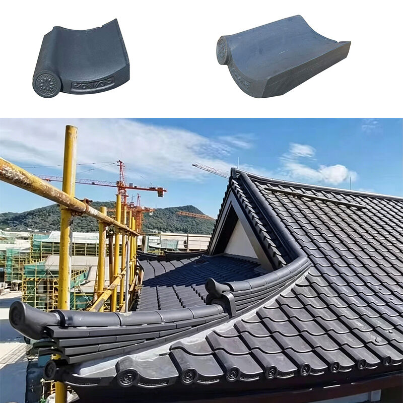 Zanwa Fabricante Chapas de telhado de estilo japonês chinês para casas de campo Chapas de cerâmica a granel Chapas de forma de bambu ondulado