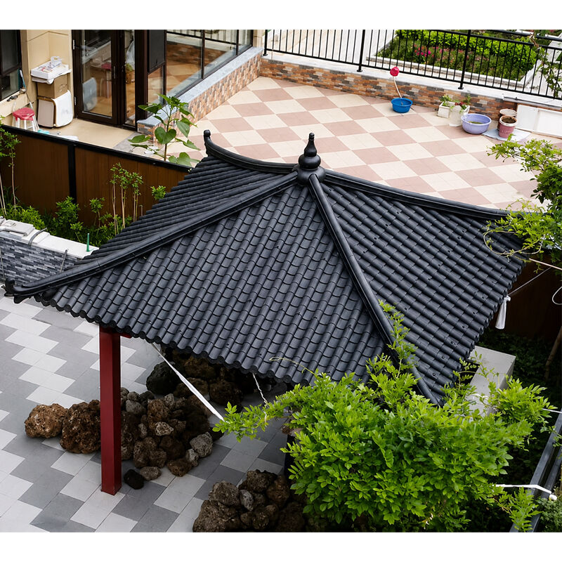 Telha de telhado de plástico de resina sintética ASA Folha de telhado de PVC Telhas cerâmicas à procura de telhado de edifício ao ar livre residencial Villa Gazebo
