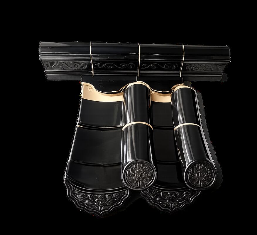 Antigo estilo chinês telha de vidro preto telha de cerâmica brilhante telhado de bambu telhas para casa tradicional templo gazebo