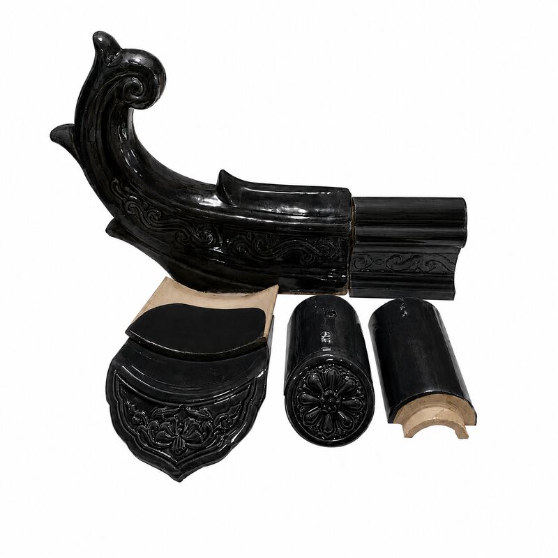 Telhados antigos chineses telhados de vidro preto telhados de telhado de telhado de telhado para o estilo da China material de construção superior