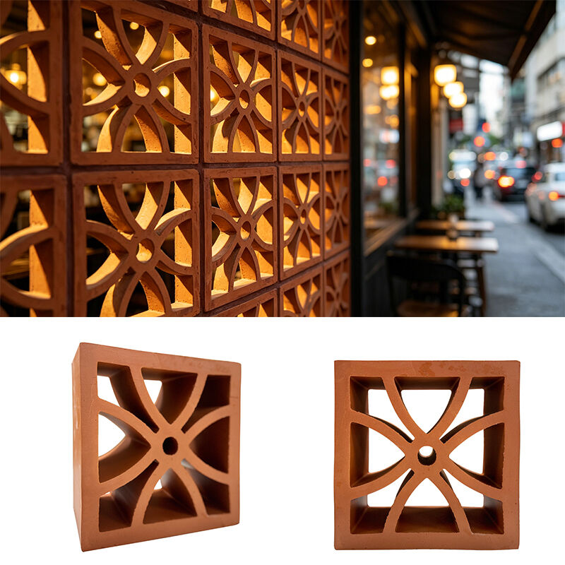 Materiais de construção Ecrã de parede Terracota Bloco de brisa fachada perfurada tijolos parede decorativa blocos de ventilação ocos