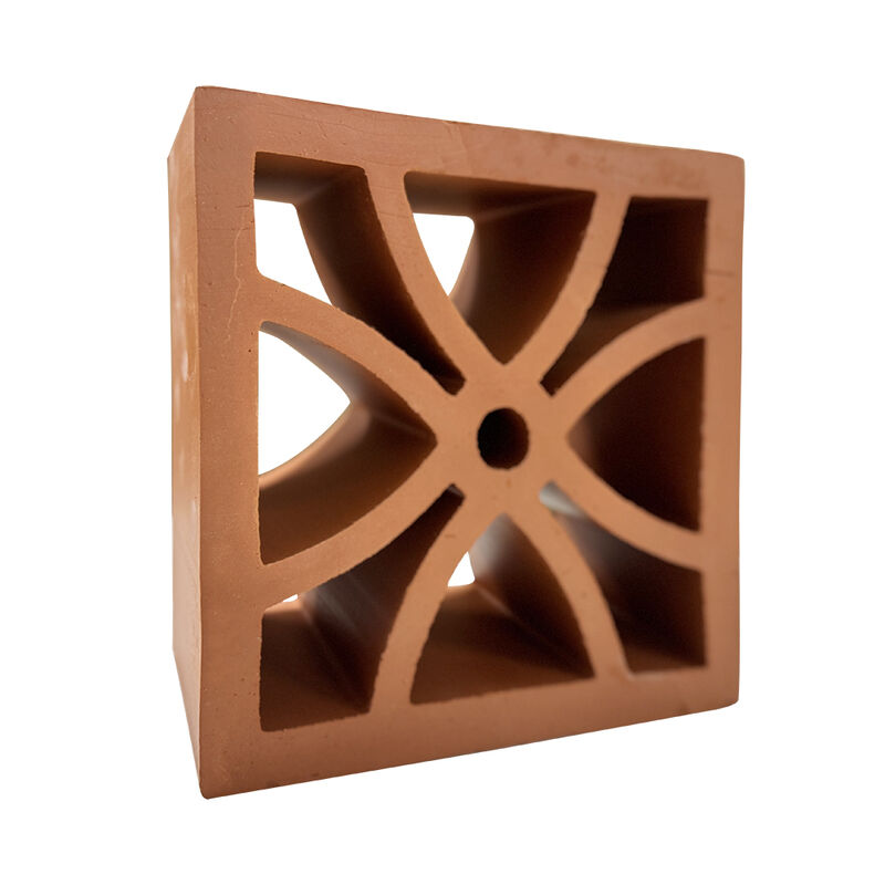 Natural Red Clay Wall Hollow Bricks Terracotta Breeze Blocks Decorative Garden Wall Screen Tiles Used for Wall Cladding