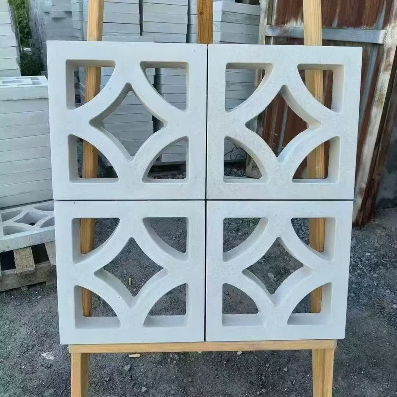 Blocos de brisa de concreto pré-moldado Blocos de brisa decorativos com padrão estrela para soluções de triagem e parede