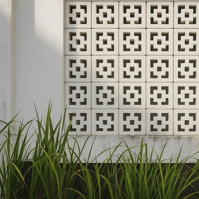 Unidades de alvenaria de concreto decorativas de bloco de brisa Blocos de concreto decorativos com padrão quadrado como destaque de design e cobertura de sombra