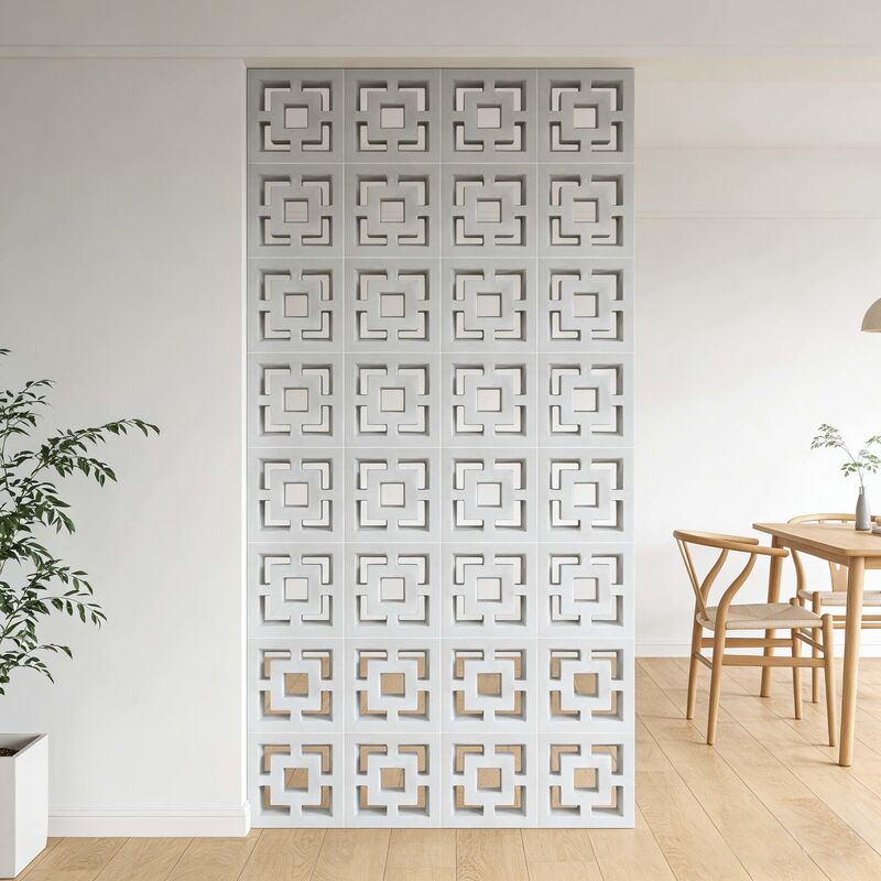 Unidades de alvenaria de concreto decorativas de bloco de brisa Blocos de concreto decorativos com padrão quadrado como destaque de design e cobertura de sombra