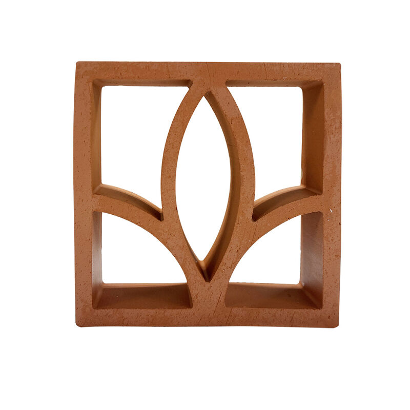 Telhas de terracota com design oco, tijolos de fachada, construção de argila, decoração de parede, bloco de brisa