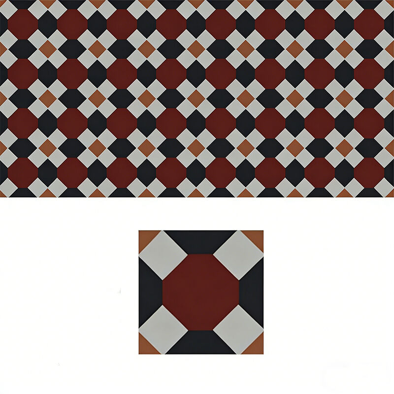 Design de azulejos de parede do chão do banheiro de cimento personalizado 200 * 200mm Padrão geométrico azulejos de acento de interiores modernos com bordas