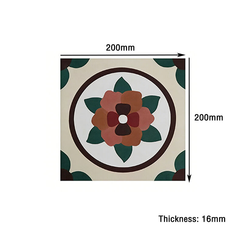 Vintage Flower Cement Tile Floral Pattern Decorative Wall Floor Tile For Cafe Hotel Home Renovation