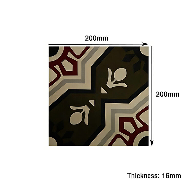 Retro estilo Cimento Encaustic Tile Floral Pattern Decorative Tile Para divisória interior e jardim exterior