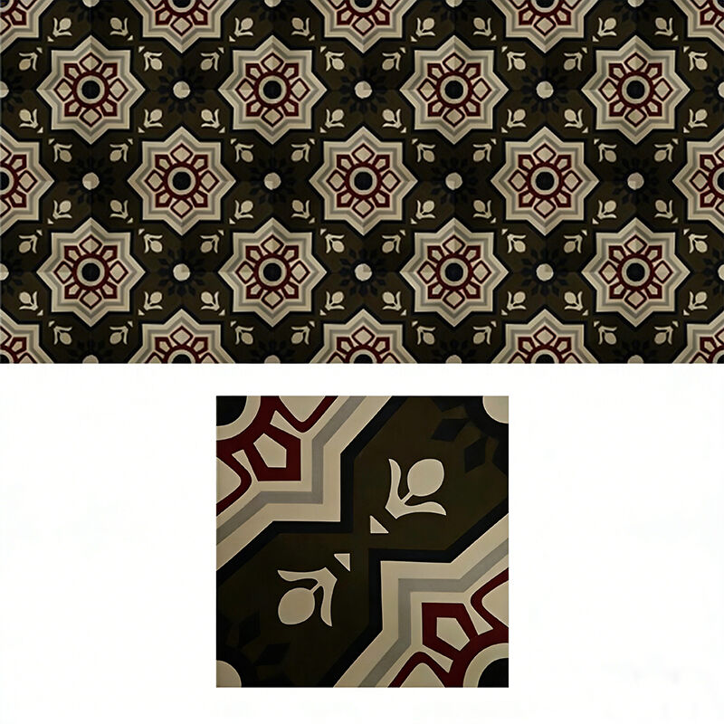Retro estilo Cimento Encaustic Tile Floral Pattern Decorative Tile Para divisória interior e jardim exterior
