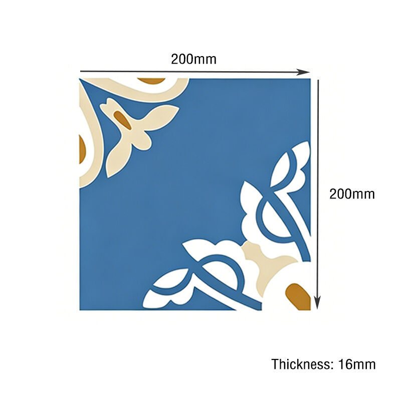 200x200mm azulejos de cimento floral feitos à mão azulejos encausticos para cozinha backsplash piso de banheiro antiderrapante para áreas de alto tráfego