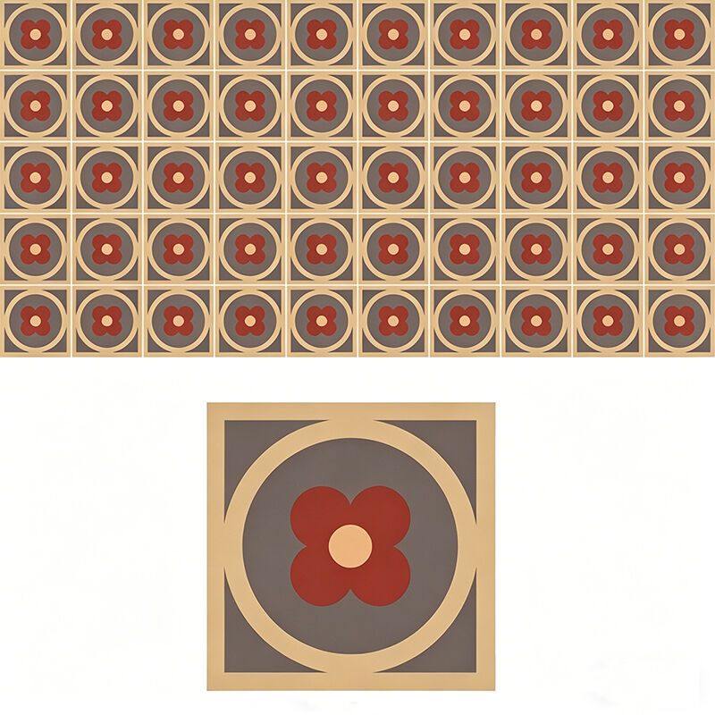 Custom Retro Handmade Vintage Cement Tile Terracota Floral Padrão estilo recuperado para sala de estar e banheiro de varanda