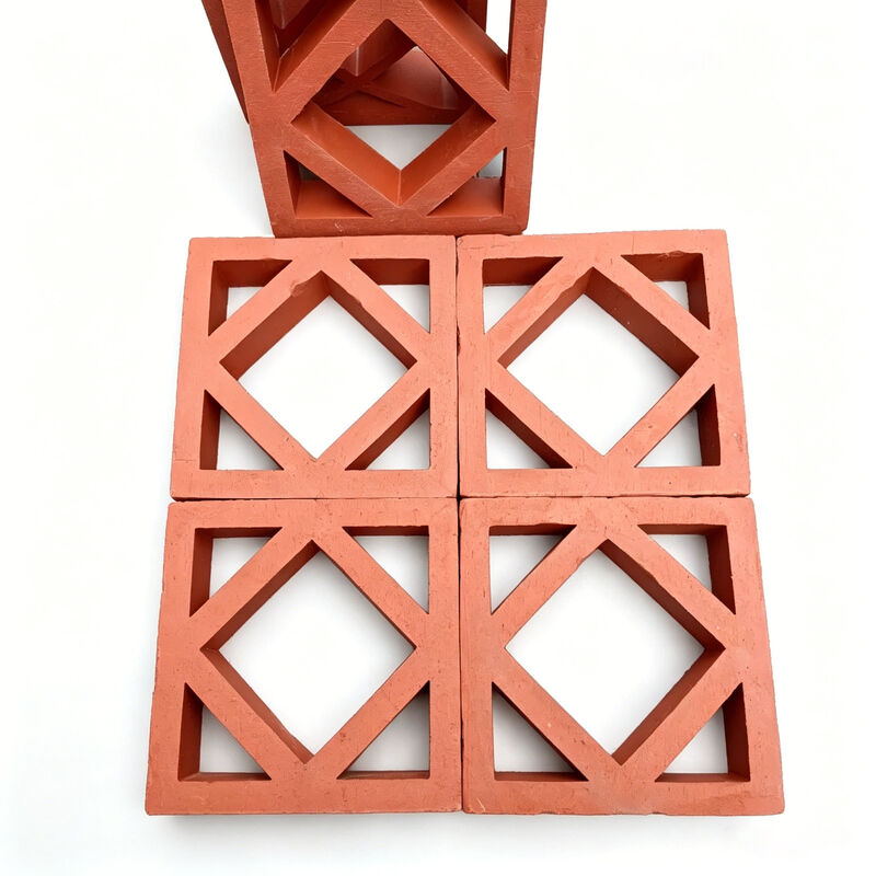 Blocos de Terracota Vermelha Eterno Impotente Blocos Decorativos de Brisa de Barro Blocos para Paredes de Cortina de Privacidade do Pátio