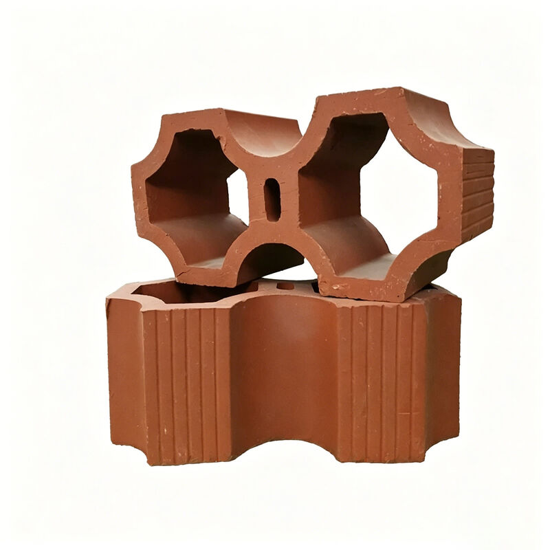 Blocos de brisa de argila ardida Terracota vermelha natural Blocos de parede de tela para sombreamento e ventilação de fachadas arquitetônicas