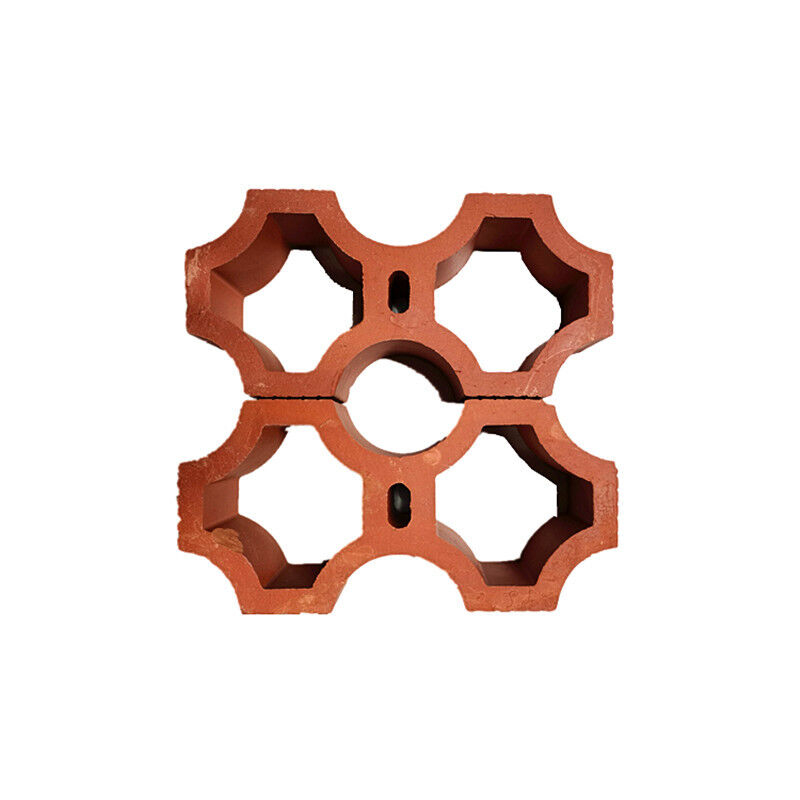 Blocos de brisa de argila ardida Terracota vermelha natural Blocos de parede de tela para sombreamento e ventilação de fachadas arquitetônicas