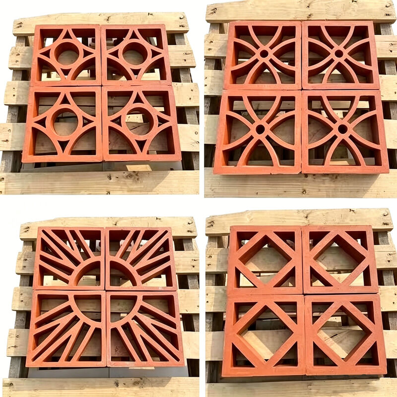 Bloco de brisa de terracota Bloco de tela de barro oco para paredes de paisagem Patio divisórias Ventilação natural