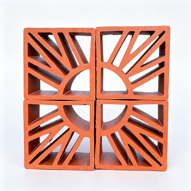 Terracotta vermelho clássico tijolos decorativos de terracota blocos de brisa de terracota base de argila vermelha natural jardim paisagem tijolos ocos