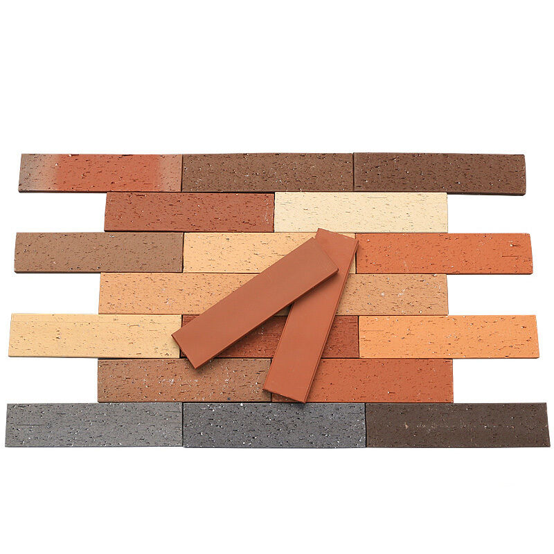 Nautral Terracota Red Split Face Tijolo Natural Clay Brick Folheado para Paredes Exteriores Fachadas e Design Arquitetônico Moderno