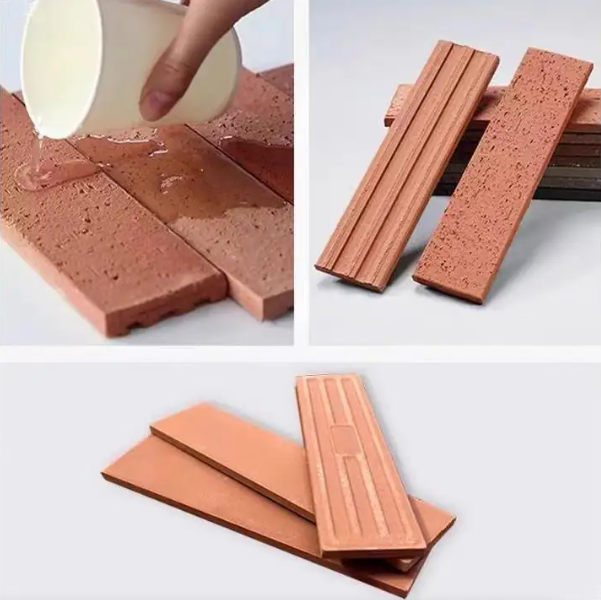Nautral Terracota Red Split Face Tijolo Natural Clay Brick Folheado para Paredes Exteriores Fachadas e Design Arquitetônico Moderno