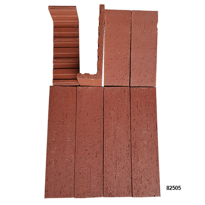 Quebra-cabeça de parede de tijolos de terracota em forma de L, de tijolos finos deslizantes de canto decorativos, folheado de tijolos para colunas e ângulos de parede