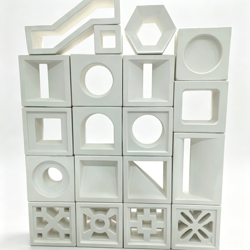 Blocos de Cimento Geométricos Vazados para Ventilação, Padrão Decorativo, Blocos de Tela Brancos para Jardim Interno e Divisória de Pátio