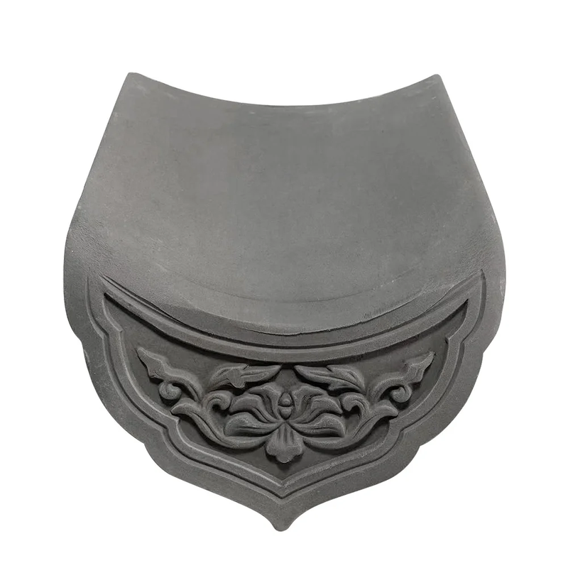 Conjunto Completo de Telhas Cerâmicas Chinesas Cinzas para Telhado, Telhas Decorativas de Beiral e Capas de Barril para Arquitetura de Paisagem Externa de Casa de Chá
