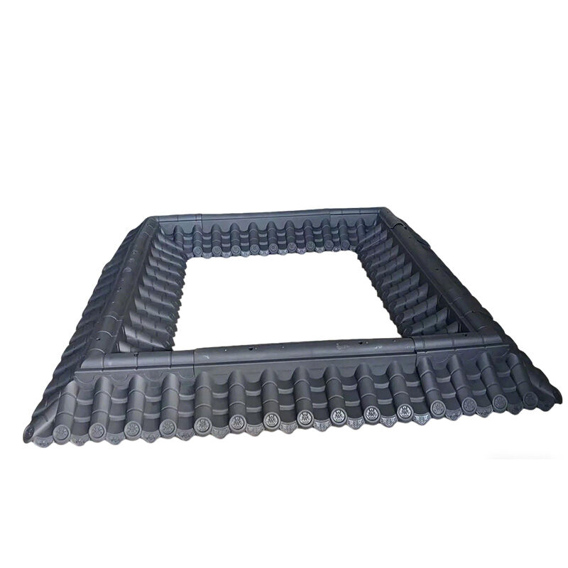 Lightweight PP Synthetic Asian Ridge Cap Strips Weatherproof Yellow & Red & Black Roof Coping for Pavilion & Garden Walls