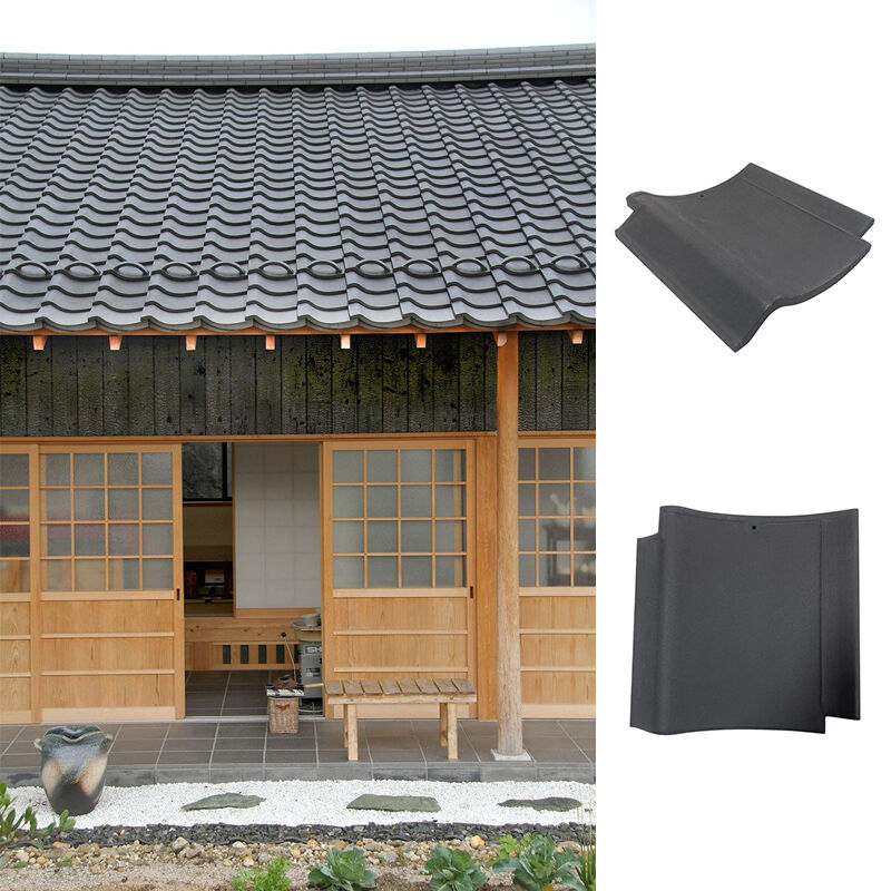Telhas de telhado Kawara japonesas tradicionais, telhas de cerâmica tipo J para telhados de casas de estilo japonês, construção de casas de chá