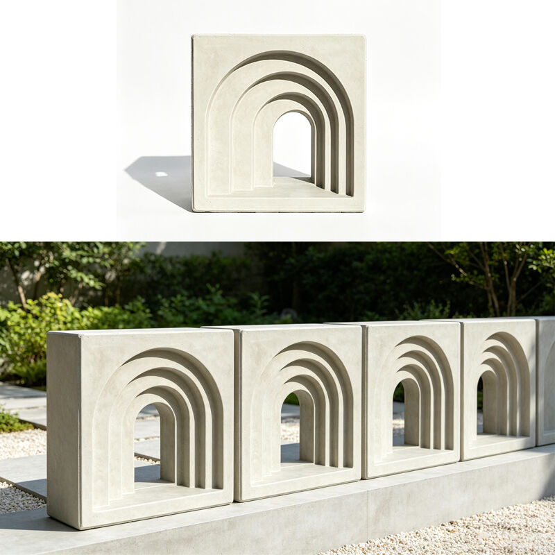 Blocos de Ventilação de Concreto Arquitetônico 3D | Tijolos Decorativos Vazados de Cimento para Fachadas e Paredes Arquitetônicas de Proteção Solar