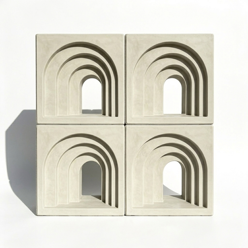 Blocos de Ventilação de Concreto Arquitetônico 3D | Tijolos Decorativos Vazados de Cimento para Fachadas e Paredes Arquitetônicas de Proteção Solar