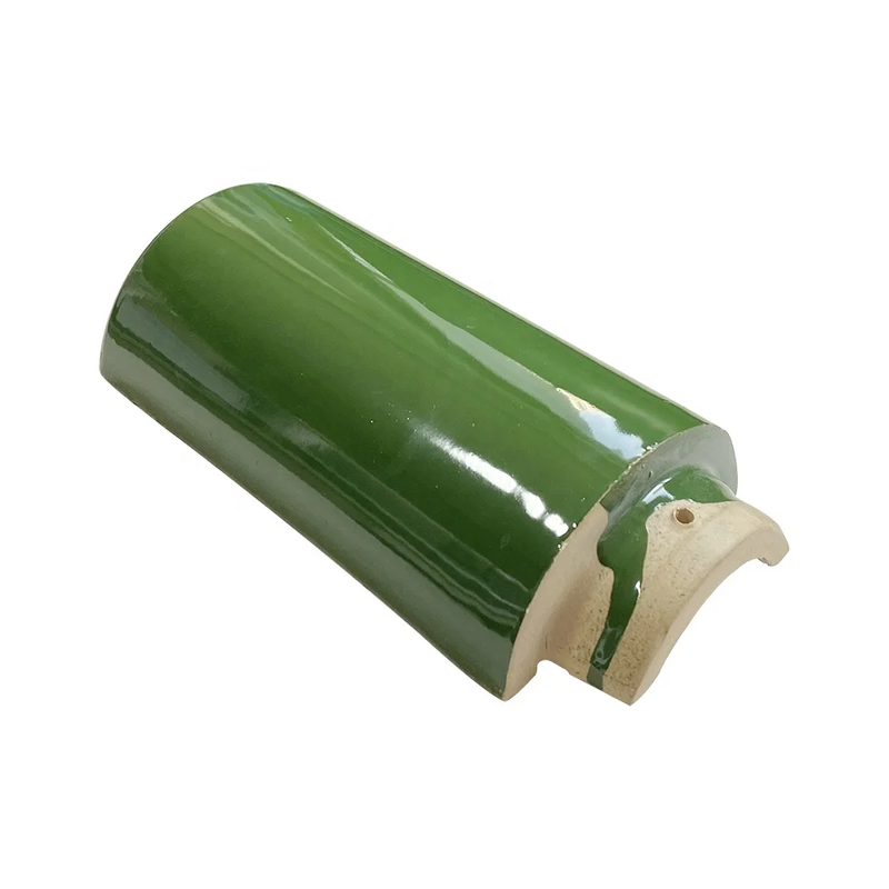 Chinese Traditional Green Glazed Ceramic Roof Tiles Factory Direct Clay Bamboo Roof Tile for Pagoda Pavilion