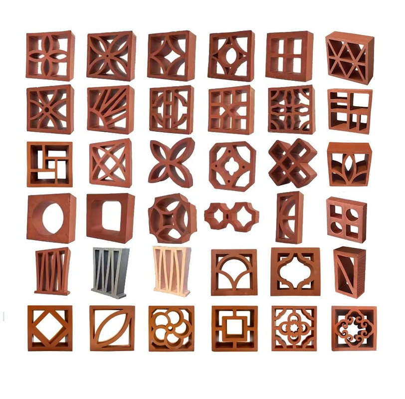 Red Terracotta Breeze Blocks Hollow Patterned Clay Bricks Factory Direct for Interior Exterior Screen Dividers
