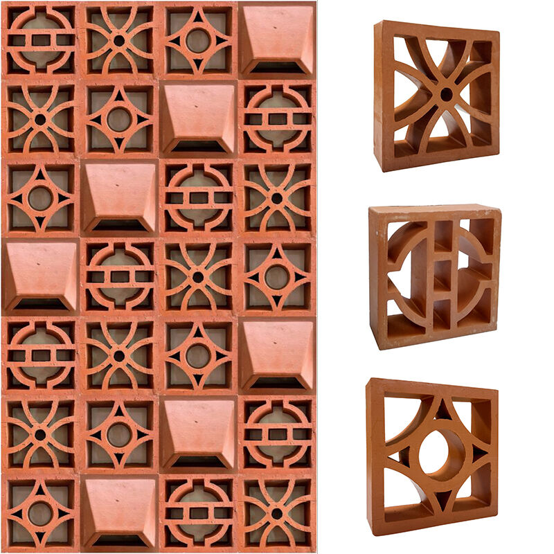 3D Arte terracota ladrilhos de fogo Parede de ventilação Blocos de brisa para vedação tela Parede e teto personalizável